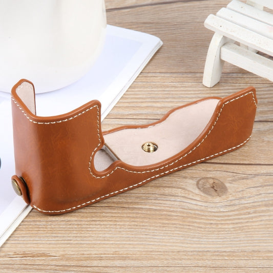 For Nikon ZFC Glossy PU Leather Camera Half Case Base(Brown) - Half Case by buy2fix | Online Shopping UK | buy2fix