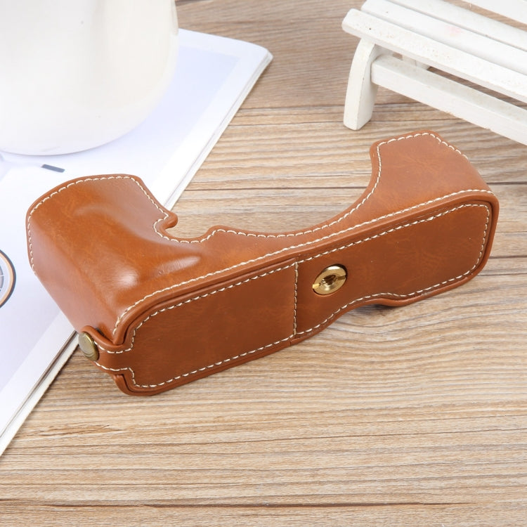 For Nikon ZFC Glossy PU Leather Camera Half Case Base(Brown) - Half Case by buy2fix | Online Shopping UK | buy2fix