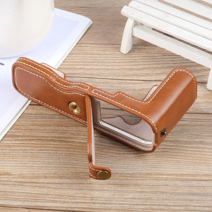 For Nikon ZFC Glossy PU Leather Camera Half Case Base(Brown) - Half Case by buy2fix | Online Shopping UK | buy2fix