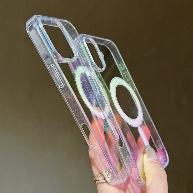 For iPhone 12 / 12 Pro Gradient Color MagSafe Airbag Full Coverage Phone Case(Rainbow) by buy2fix