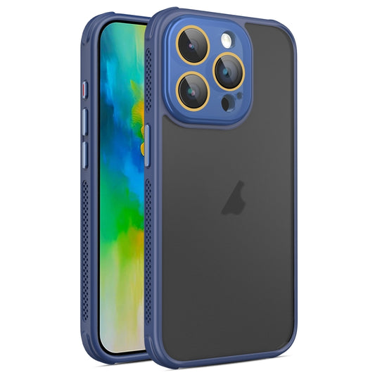 For iPhone 16 Pro Max Hardware Side Cooling Skin Feel Frosted Phone Case with Lens Film(Blue) by buy2fix