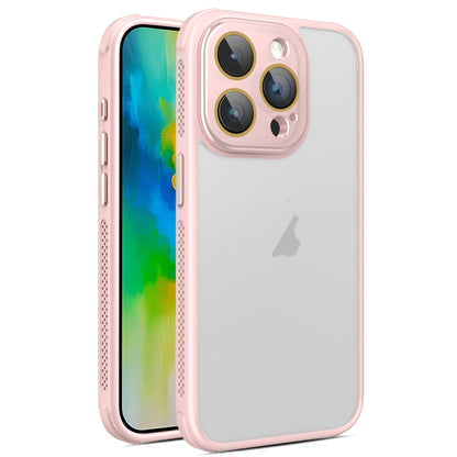 For iPhone 16 Pro Hardware Side Cooling Skin Feel Frosted Phone Case with Lens Film(Pink) by buy2fix