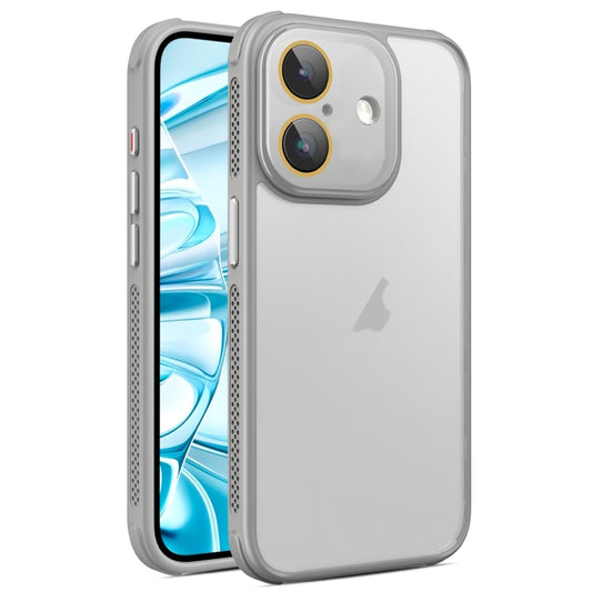 For iPhone 16 Plus Hardware Side Cooling Skin Feel Frosted Phone Case with Lens Film(Grey) - iPhone 16 Plus Cases by buy2fix | Online Shopping UK | buy2fix