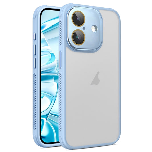 For iPhone 16 Plus Hardware Side Cooling Skin Feel Frosted Phone Case with Lens Film(Sky Blue) - iPhone 16 Plus Cases by buy2fix | Online Shopping UK | buy2fix