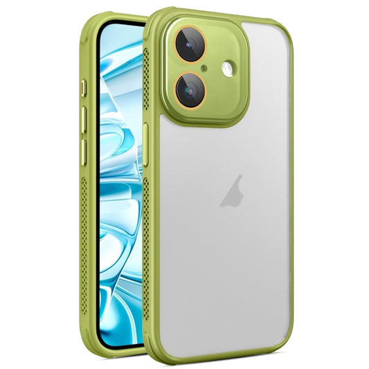For iPhone 16 Plus Hardware Side Cooling Skin Feel Frosted Phone Case with Lens Film(Green) - iPhone 16 Plus Cases by buy2fix | Online Shopping UK | buy2fix