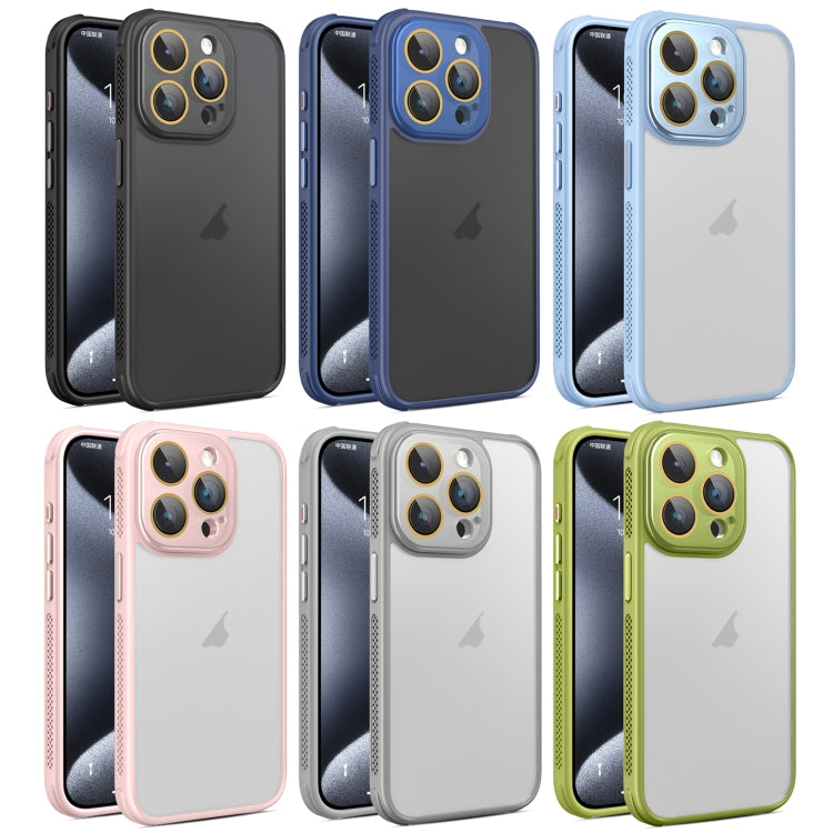 For iPhone 16 Pro Hardware Side Cooling Skin Feel Frosted Phone Case with Lens Film(Blue) by buy2fix