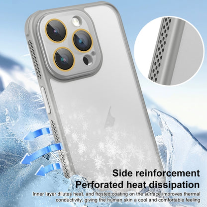 For iPhone 16 Plus Hardware Side Cooling Skin Feel Frosted Phone Case with Lens Film(Black) - iPhone 16 Plus Cases by buy2fix | Online Shopping UK | buy2fix