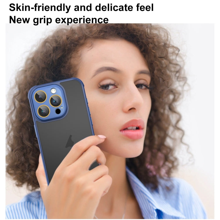 For iPhone 16 Pro Hardware Side Cooling Skin Feel Frosted Phone Case with Lens Film(Blue) by buy2fix