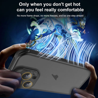 For iPhone 16 Plus Hardware Side Cooling Skin Feel Frosted Phone Case with Lens Film(Grey) - iPhone 16 Plus Cases by buy2fix | Online Shopping UK | buy2fix