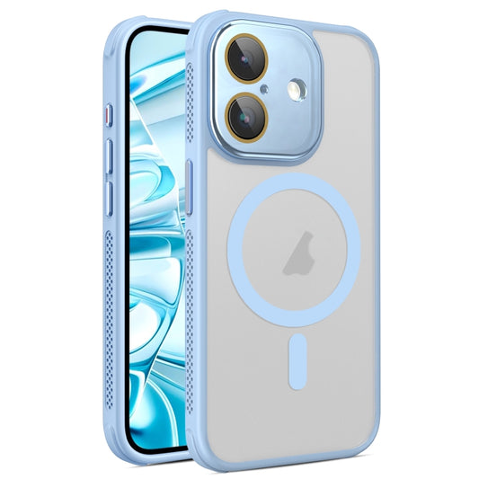 For iPhone 16 Plus Hardware Side Cooling Skin Feel Frosted MagSafe Magnetic Phone Case with Lens Film(Sky Blue) - iPhone 16 Plus Cases by buy2fix | Online Shopping UK | buy2fix