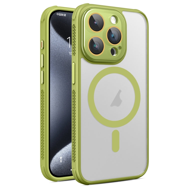 For iPhone 15 Pro Max Hardware Side Cooling Skin Feel Frosted MagSafe Magnetic Phone Case with Lens Film(Green) - iPhone 15 Pro Max Cases by buy2fix | Online Shopping UK | buy2fix