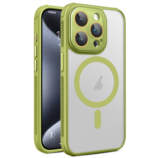 For iPhone 15 Pro Max Hardware Side Cooling Skin Feel Frosted MagSafe Magnetic Phone Case with Lens Film(Green) - iPhone 15 Pro Max Cases by buy2fix | Online Shopping UK | buy2fix