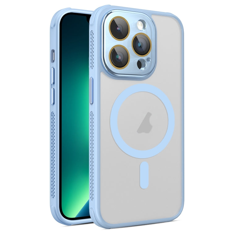 For iPhone 13 Pro Max Hardware Side Cooling Skin Feel Frosted MagSafe Magnetic Phone Case with Lens Film(Sky Blue) by buy2fix