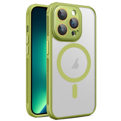 For iPhone 13 Pro Hardware Side Cooling Skin Feel Frosted MagSafe Magnetic Phone Case with Lens Film(Green) by buy2fix