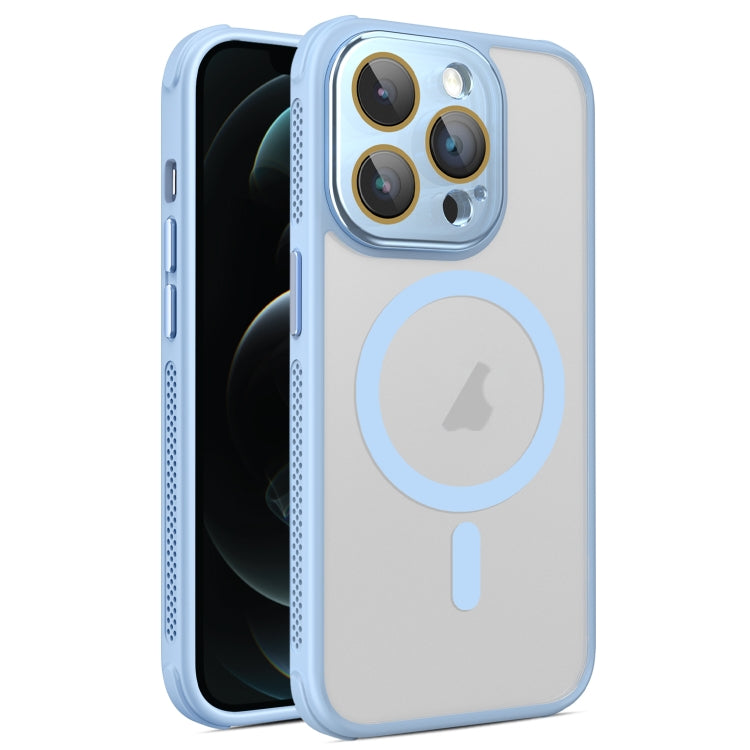 For iPhone 12 Pro Hardware Side Cooling Skin Feel Frosted MagSafe Magnetic Phone Case with Lens Film(Sky Blue) by buy2fix