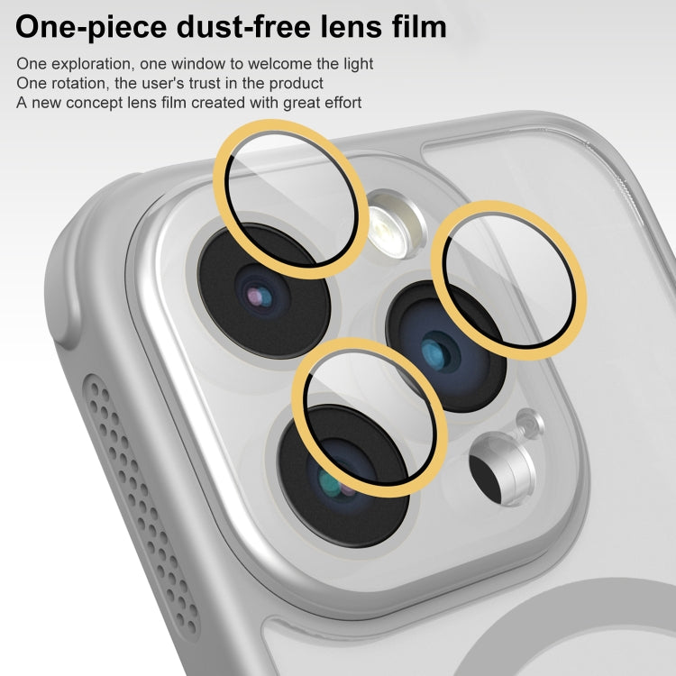 For iPhone 16 Pro Max Hardware Side Cooling Skin Feel Frosted MagSafe Magnetic Phone Case with Lens Film(Grey) by buy2fix