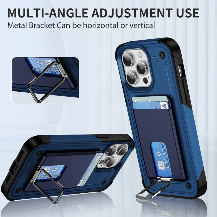 Skin Feel MagSafe Magnetic Phone Card Sleeve with Bracket(Royal Blue) - Adhesive Card Holders by buy2fix | Online Shopping UK | buy2fix