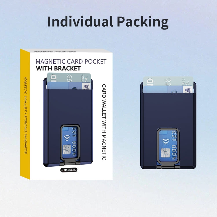 Skin Feel MagSafe Magnetic Phone Card Sleeve with Bracket(Royal Blue) - Adhesive Card Holders by buy2fix | Online Shopping UK | buy2fix