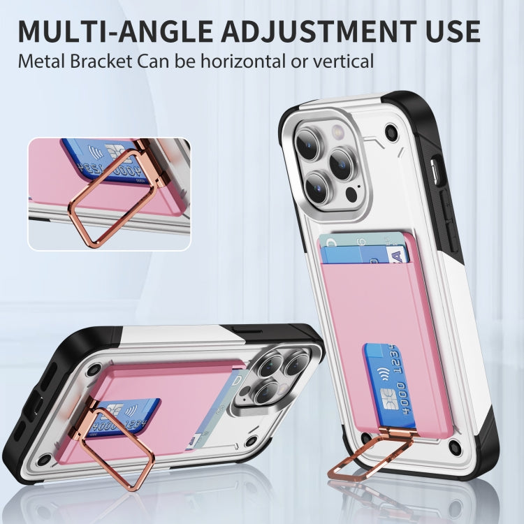 Skin Feel MagSafe Magnetic Phone Card Sleeve with Bracket(Pink) - Adhesive Card Holders by buy2fix | Online Shopping UK | buy2fix