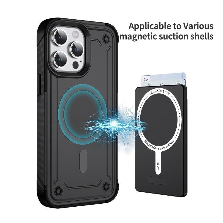Skin Feel MagSafe Magnetic Phone Card Sleeve with Bracket(Black) - Adhesive Card Holders by buy2fix | Online Shopping UK | buy2fix