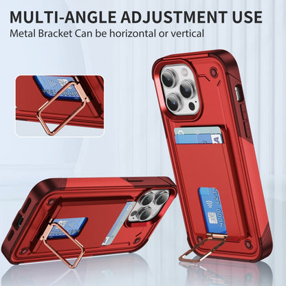 Skin Feel MagSafe Magnetic Phone Card Sleeve with Bracket(Red) - Adhesive Card Holders by buy2fix | Online Shopping UK | buy2fix