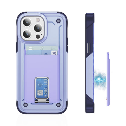 Skin Feel MagSafe Magnetic Phone Card Sleeve with Bracket(Light Purple) - Adhesive Card Holders by buy2fix | Online Shopping UK | buy2fix