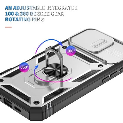 For iPhone 16 Pro Max Sliding Camshield TPU + PC Phone Case with Holder(White+Black) by buy2fix