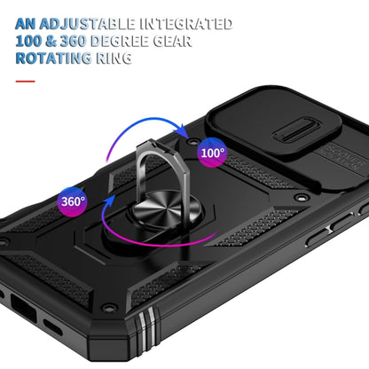 For iPhone 16 Pro Max Sliding Camshield TPU + PC Phone Case with Holder(Black) by buy2fix