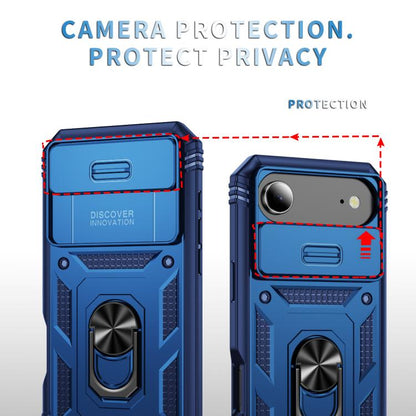 For iPhone Air Sliding Camshield TPU + PC Phone Case with Holder(Navy Blue) - iPhone Air Cases by buy2fix | Online Shopping UK | buy2fix