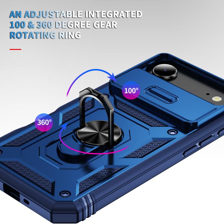 For iPhone Air Sliding Camshield TPU + PC Phone Case with Holder(Navy Blue) - iPhone Air Cases by buy2fix | Online Shopping UK | buy2fix