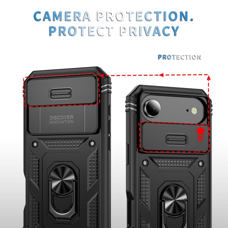 For iPhone Air Sliding Camshield TPU + PC Phone Case with Holder(Black) - iPhone Air Cases by buy2fix | Online Shopping UK | buy2fix