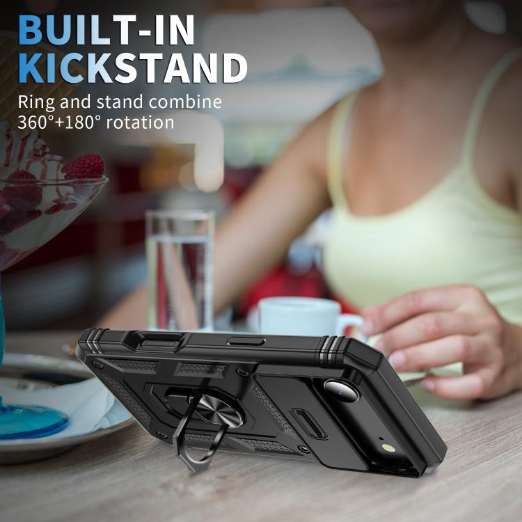 For iPhone Air Sliding Camshield TPU + PC Phone Case with Holder(Black) - iPhone Air Cases by buy2fix | Online Shopping UK | buy2fix