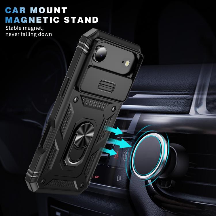 For iPhone Air Sliding Camshield TPU + PC Phone Case with Holder(Black) - iPhone Air Cases by buy2fix | Online Shopping UK | buy2fix