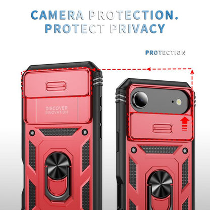 For iPhone Air Sliding Camshield TPU + PC Phone Case with Holder(Red+Black) - iPhone Air Cases by buy2fix | Online Shopping UK | buy2fix