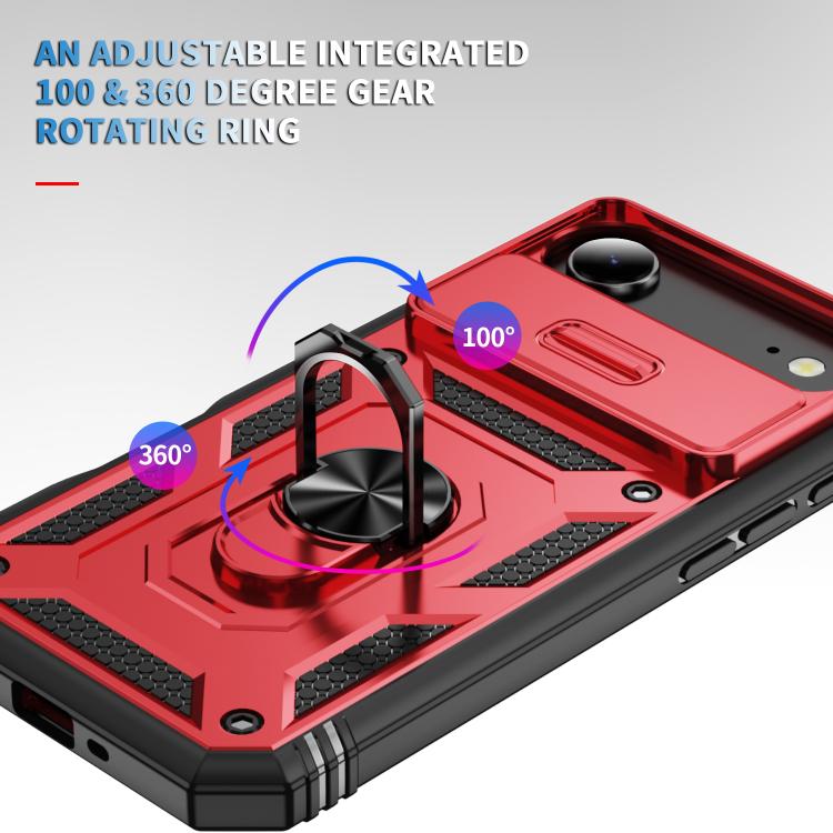 For iPhone Air Sliding Camshield TPU + PC Phone Case with Holder(Red+Black) - iPhone Air Cases by buy2fix | Online Shopping UK | buy2fix