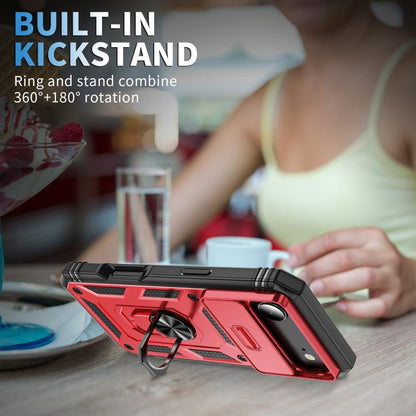 For iPhone Air Sliding Camshield TPU + PC Phone Case with Holder(Red+Black) - iPhone Air Cases by buy2fix | Online Shopping UK | buy2fix