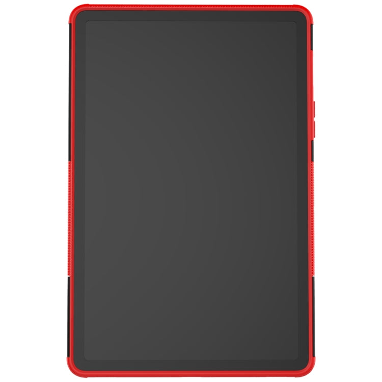 For Samsung Galaxy Tab S8 / Galaxy Tab S7 T870 / T875 Tire Texture Shockproof TPU+PC Protective Case with Holder(Red) by buy2fix