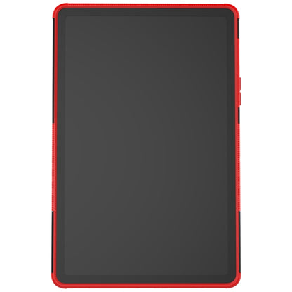For Samsung Galaxy Tab S8 / Galaxy Tab S7 T870 / T875 Tire Texture Shockproof TPU+PC Protective Case with Holder(Red) by buy2fix