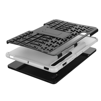 For Samsung Galaxy Tab S8 / Galaxy Tab S7 T870 / T875 Tire Texture Shockproof TPU+PC Protective Case with Holder(White) by buy2fix