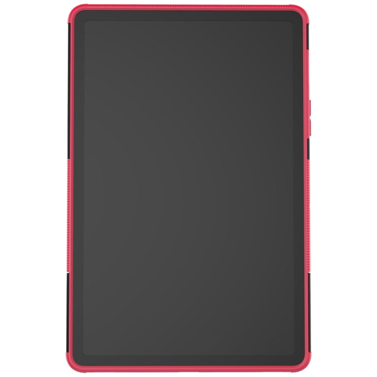 For Samsung Galaxy Tab S8 / Galaxy Tab S7 T870 / T875 Tire Texture Shockproof TPU+PC Protective Case with Holder(Pink) by buy2fix