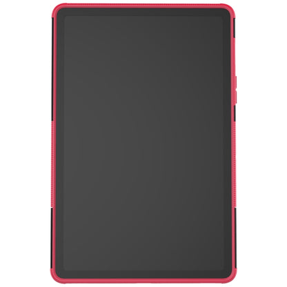 For Samsung Galaxy Tab S8 / Galaxy Tab S7 T870 / T875 Tire Texture Shockproof TPU+PC Protective Case with Holder(Pink) by buy2fix