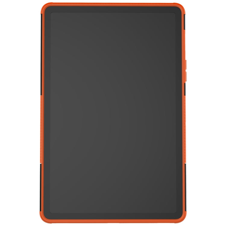 For Samsung Galaxy Tab S8 / Galaxy Tab S7 T870 / T875 Tire Texture Shockproof TPU+PC Protective Case with Holder(Orange) by buy2fix