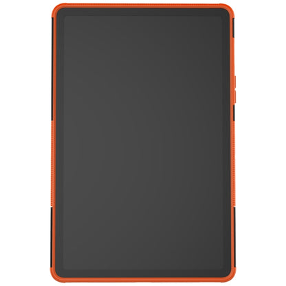 For Samsung Galaxy Tab S8 / Galaxy Tab S7 T870 / T875 Tire Texture Shockproof TPU+PC Protective Case with Holder(Orange) by buy2fix