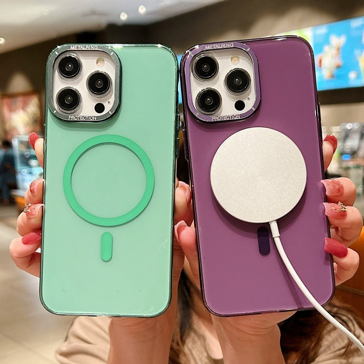 For iPhone 11 Golden Shield HD Transparent MagSafe PC Phone Case(Black) by buy2fix