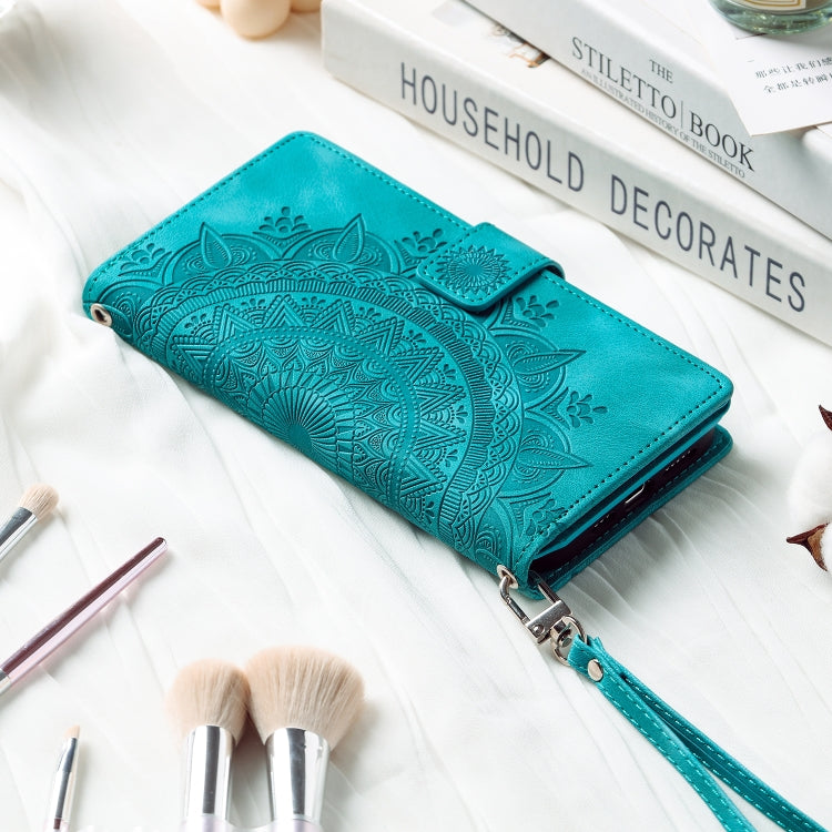 For Google Pixel 9 Pro XL Multi-Card Totem Zipper Leather Phone Case(Green) by buy2fix