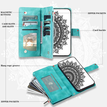 For Google Pixel 10 Multi-Card Totem Zipper Leather Phone Case(Green) - Google Cases by buy2fix | Online Shopping UK | buy2fix