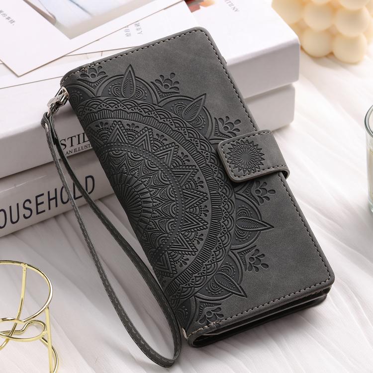 For Google Pixel 10 Multi-Card Totem Zipper Leather Phone Case(Grey) - Google Cases by buy2fix | Online Shopping UK | buy2fix