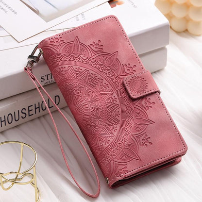 For Google Pixel 10 Multi-Card Totem Zipper Leather Phone Case(Pink) - Google Cases by buy2fix | Online Shopping UK | buy2fix