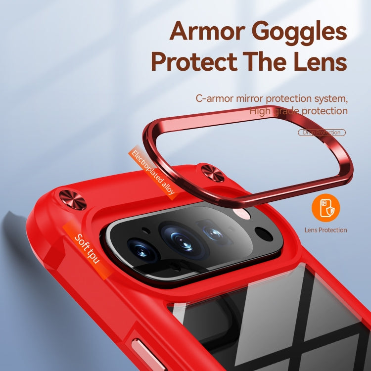 For Google Pixel 9 Pro XL TPU + PC Lens Protection Phone Case(Red) by buy2fix