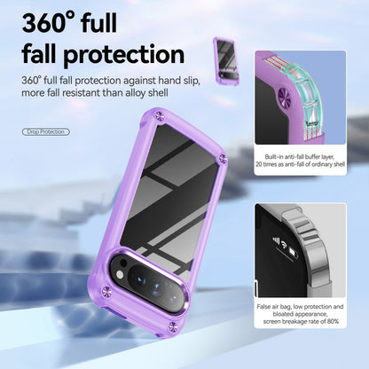 For Google Pixel 9 Pro XL TPU + PC Lens Protection Phone Case(Purple) by buy2fix
